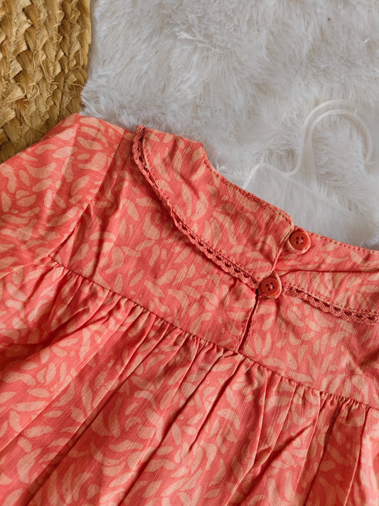 Peach Leafy Lounge Set