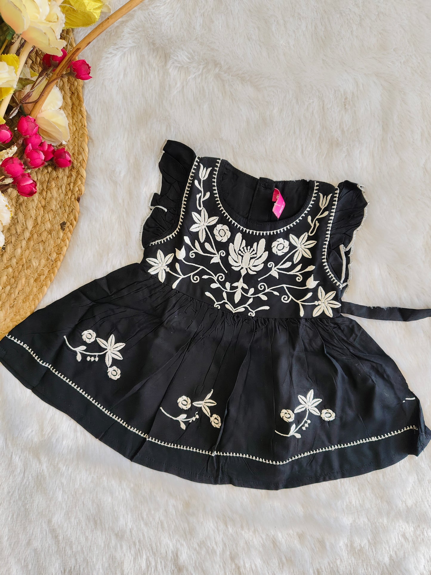Elegant black petal frock